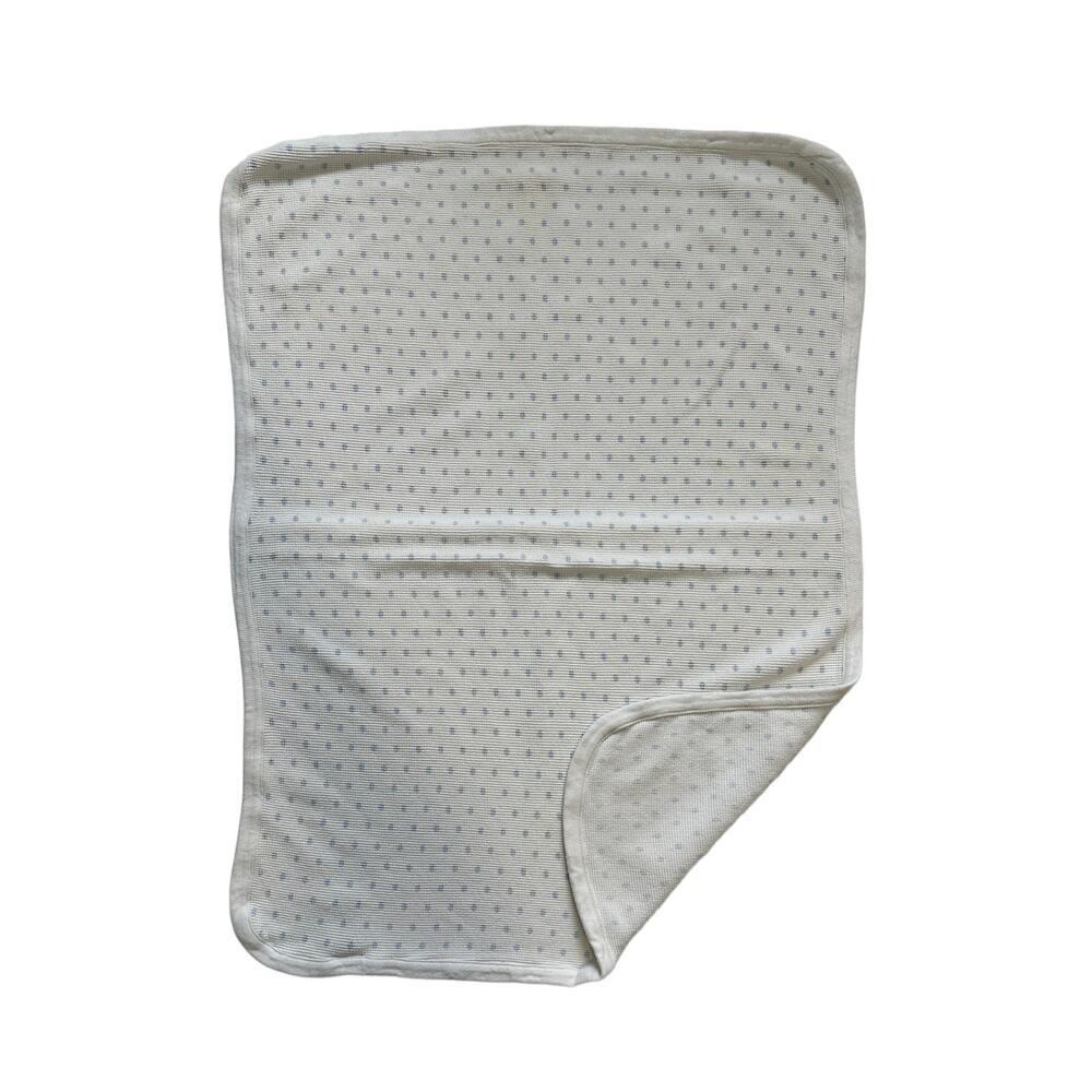 Parents Choice Walmart Blue White Baby Blanket Thermal Waffle Weave Polka Dots